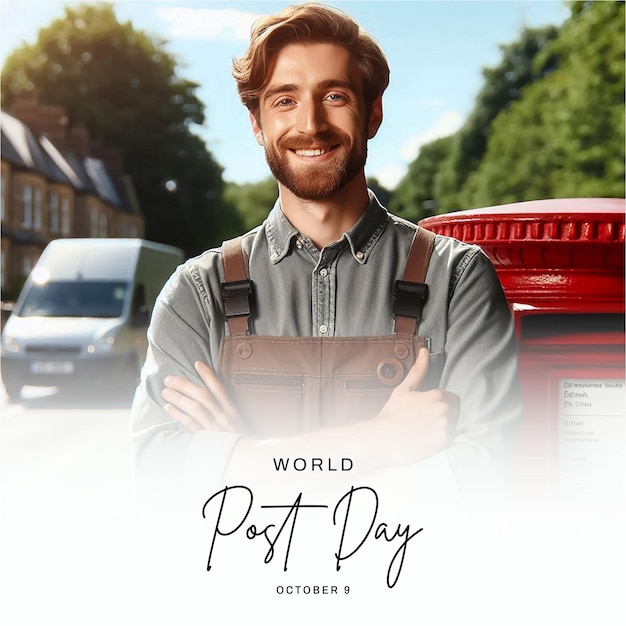 World Post Day social media post banner poster template