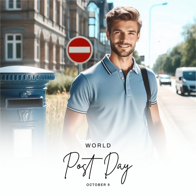 World Post Day social media post banner poster template