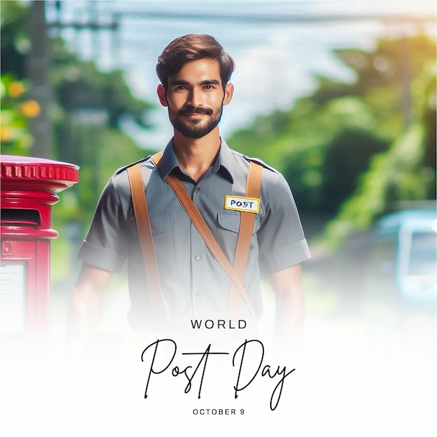 World Post Day social media post banner poster template