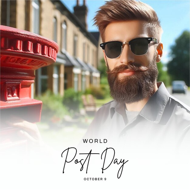 World Post Day social media post banner poster template