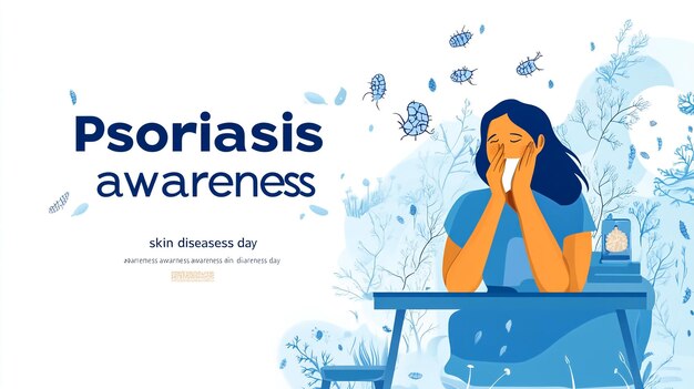 Photo world psoriasis day in october 29th concept vector