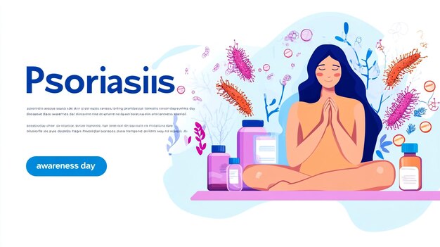 Photo world psoriasis day in october 29th concept vector