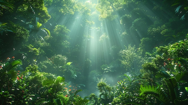 world rainforest day with nature green background wallpaper