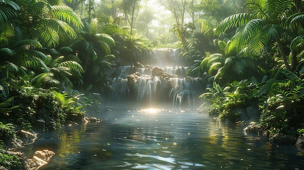 world rainforest day with nature green background wallpaper