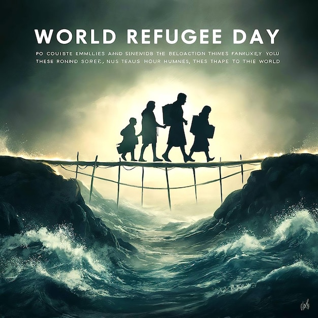 Photo world refugee day illustration