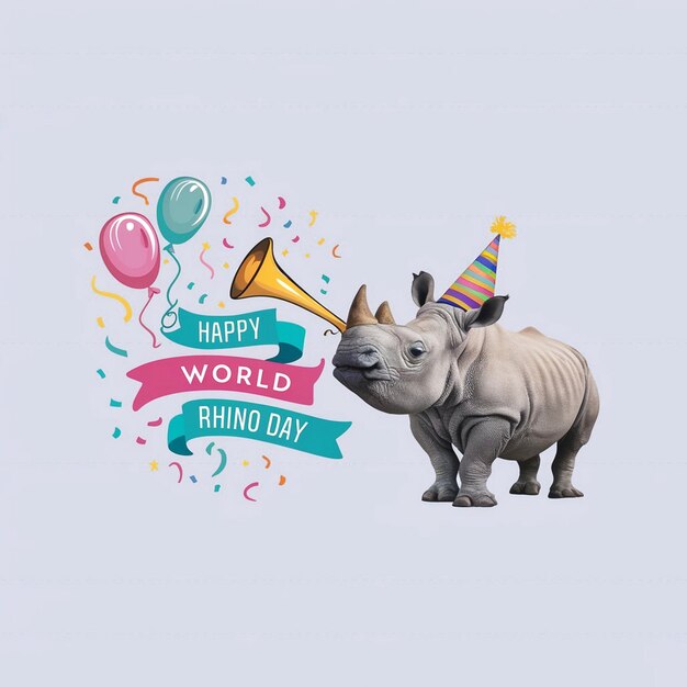 Photo world rhino day celebration design