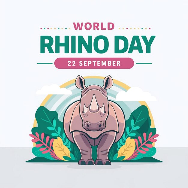 Photo world rhino day celebration design