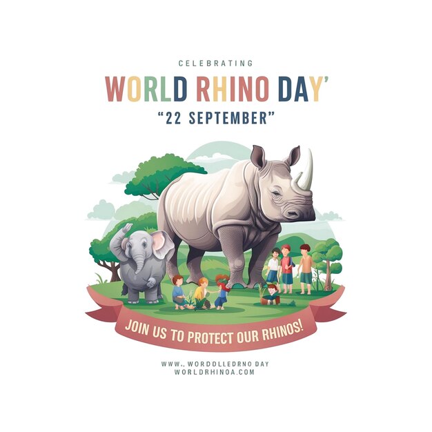 Photo world rhino day celebration design