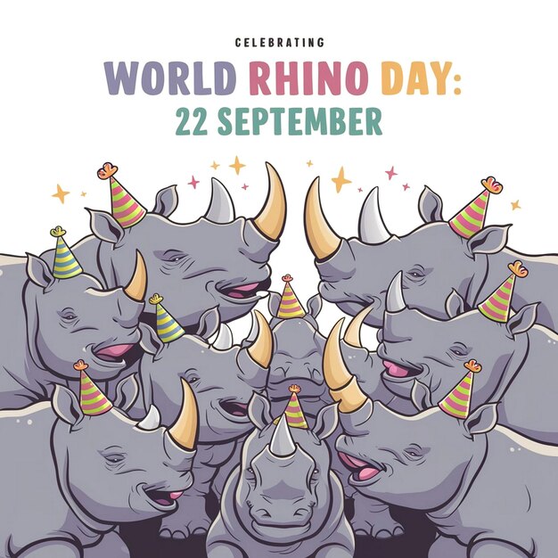 Photo world rhino day celebration design