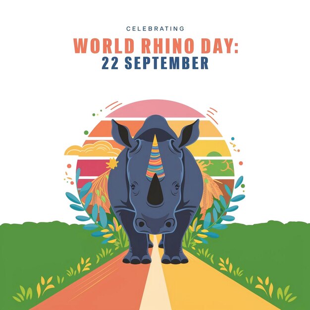 Photo world rhino day celebration design