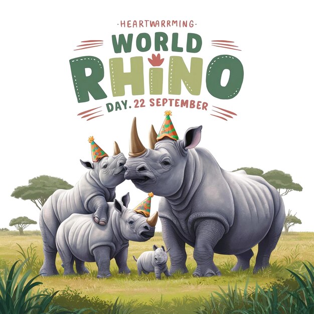 Photo world rhino day celebration design