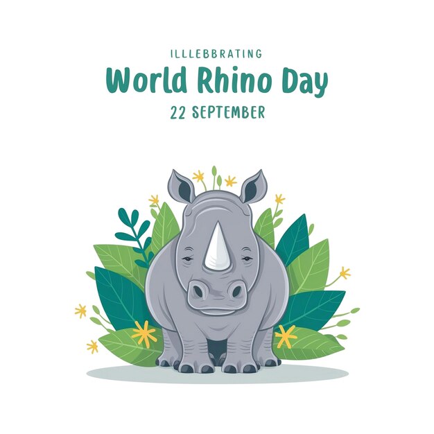 Photo world rhino day celebration design