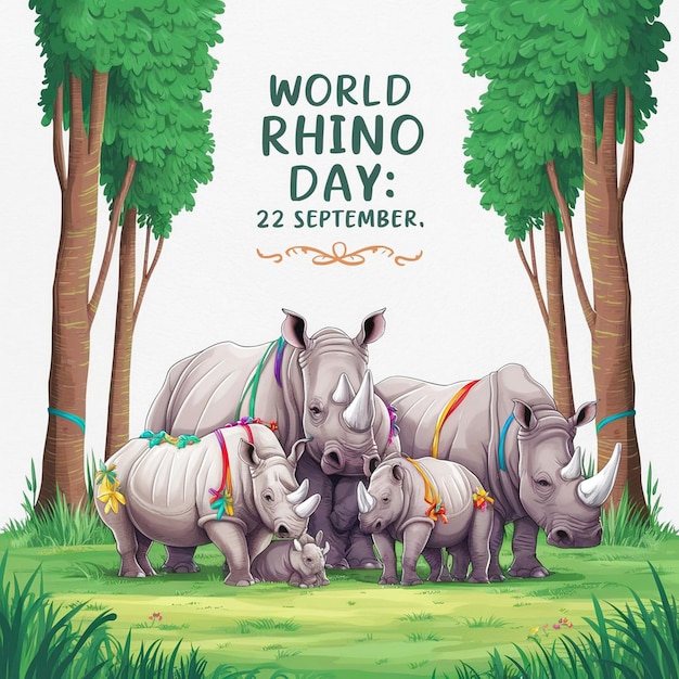 Photo world rhino day celebration design