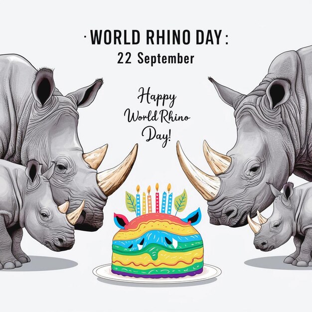 Photo world rhino day celebration design