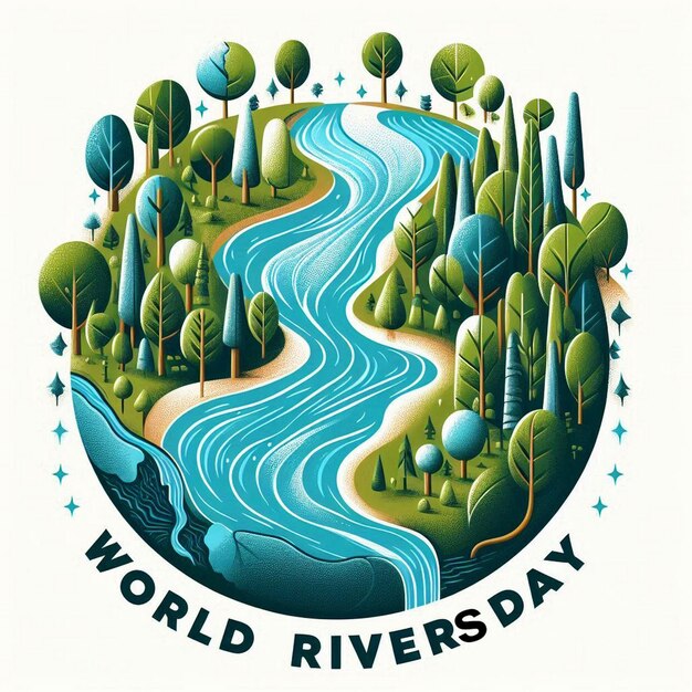 Photo world rivers day on 24 september banner background template design vector illustration jpg