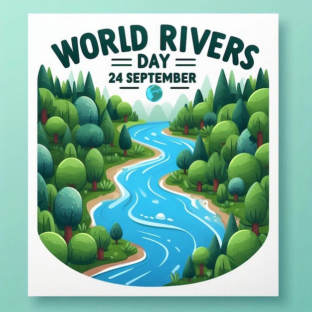 Photo world rivers day celebration design