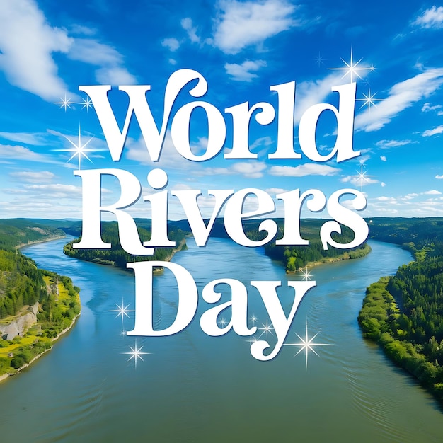 Photo world rivers day poster design template generated by ai