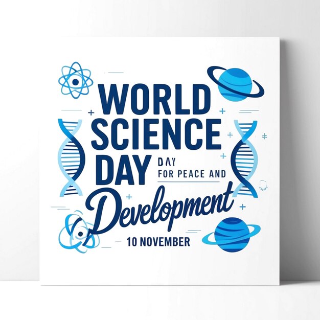 Photo world science day for peace and development design illustration