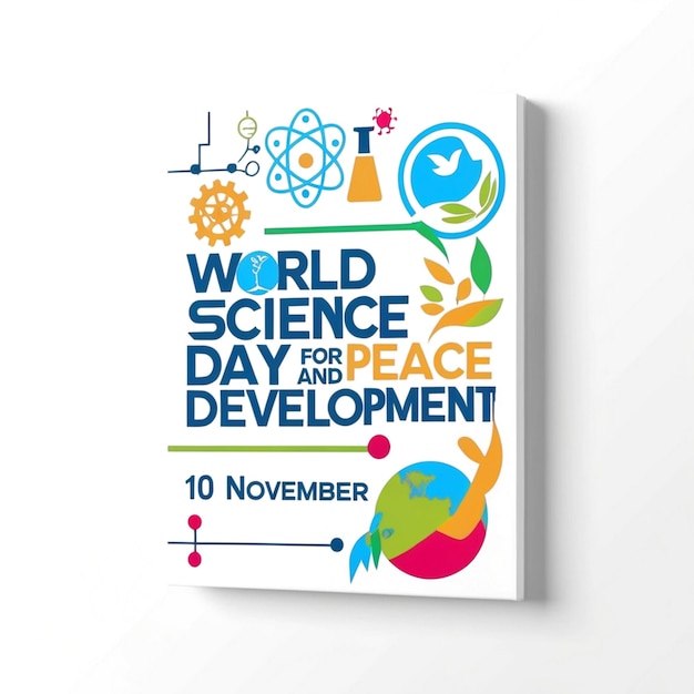 Photo world science day for peace and development design illustration