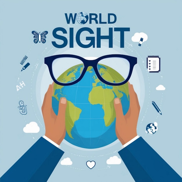 Photo world sight day flat illustration