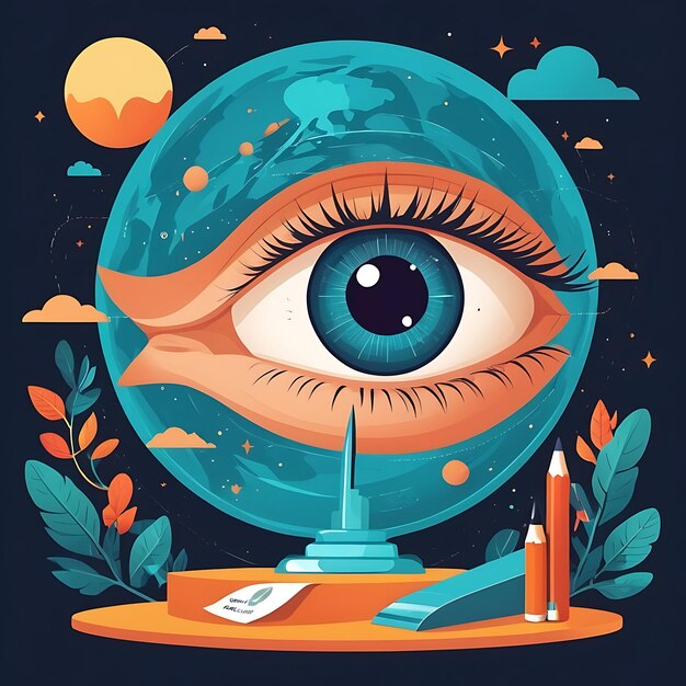 world sight day flat illustration