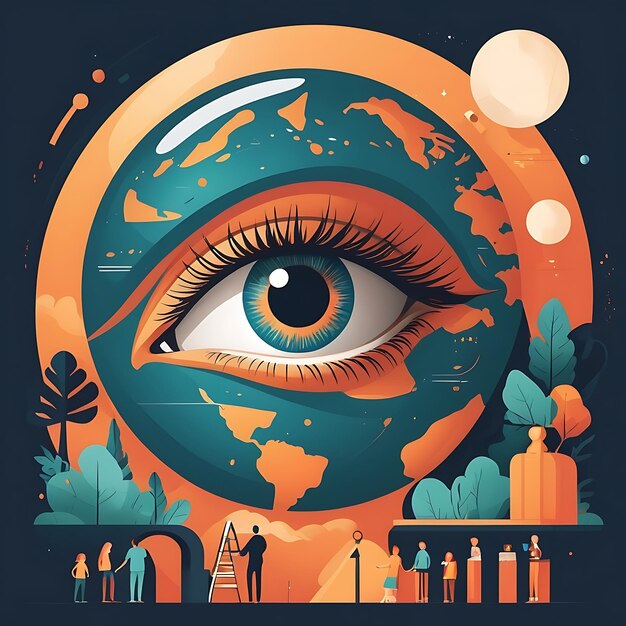 world sight day flat illustration