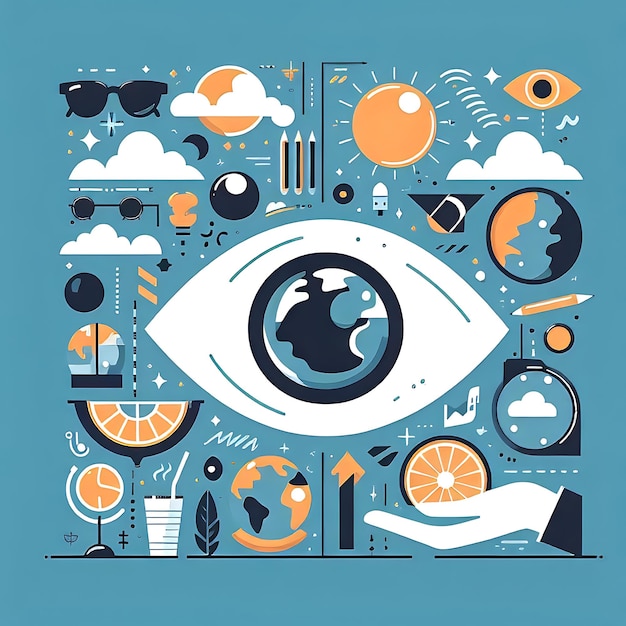 world sight day flat illustration