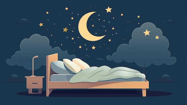 world sleep day very basic Flat vector illustration