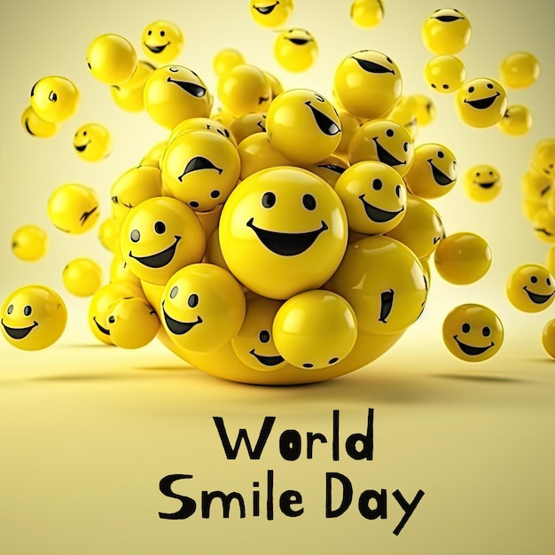 World Smile Day background illustration with happy smile planet Earth