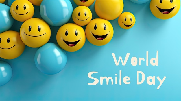 World Smile Day background illustration with happy smile planet Earth