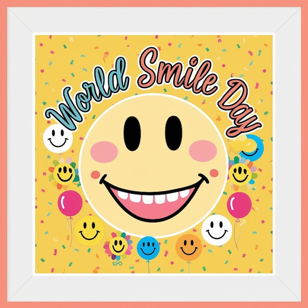 Photo world smile day yellow banner