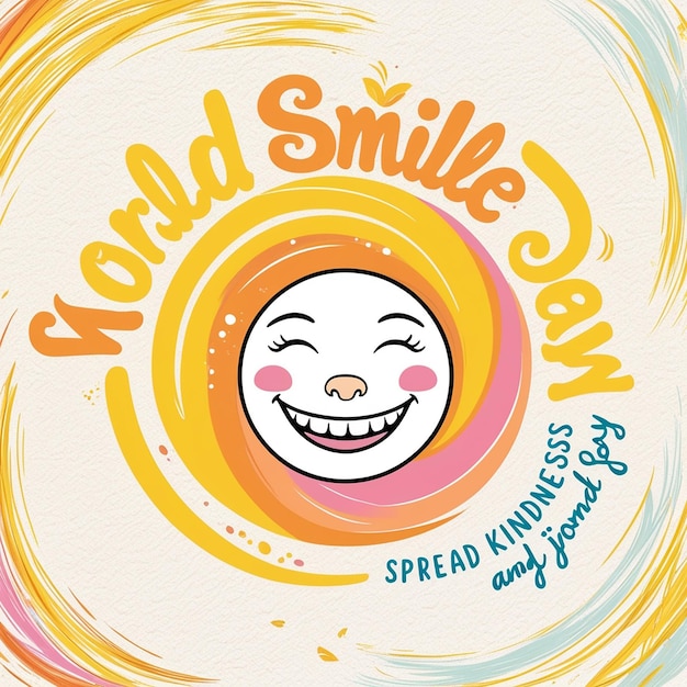 Photo world smile day yellow banner