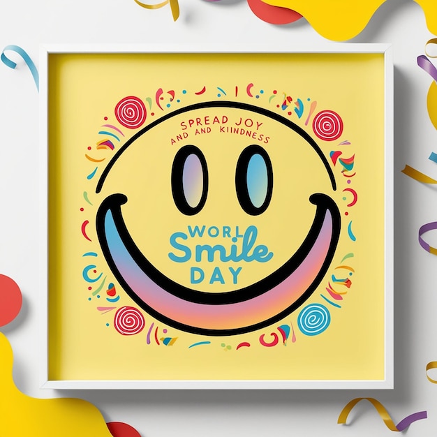 Photo world smile day yellow banner