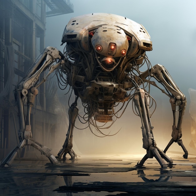 World some terrible robotic monster image Generative AI