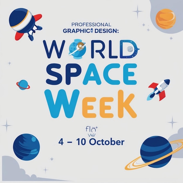 Photo world space week celebration design