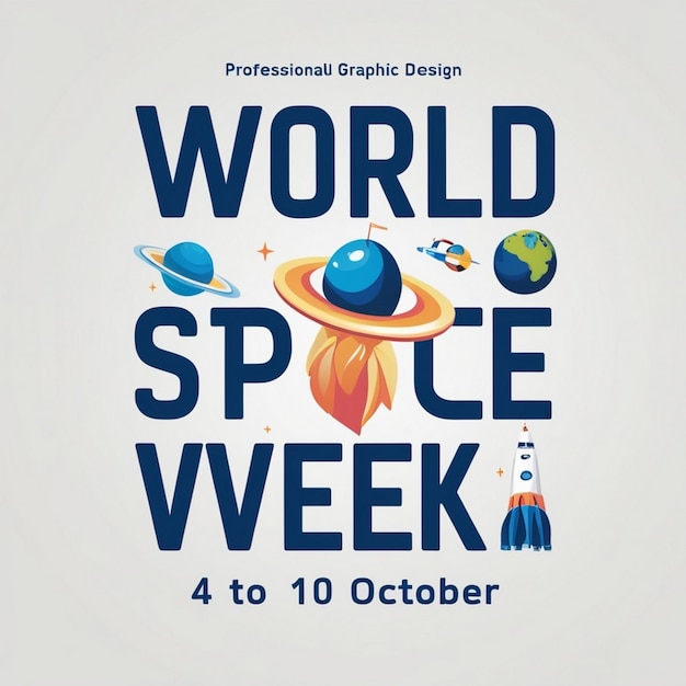 Photo world space week celebration design