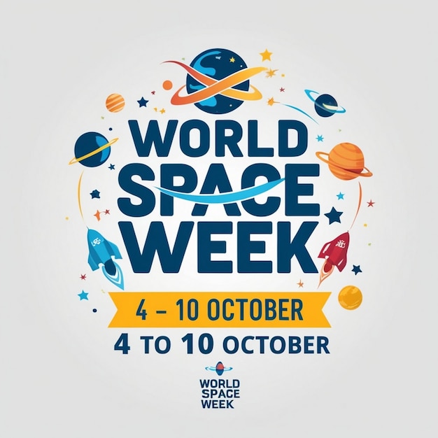 Photo world space week celebration design