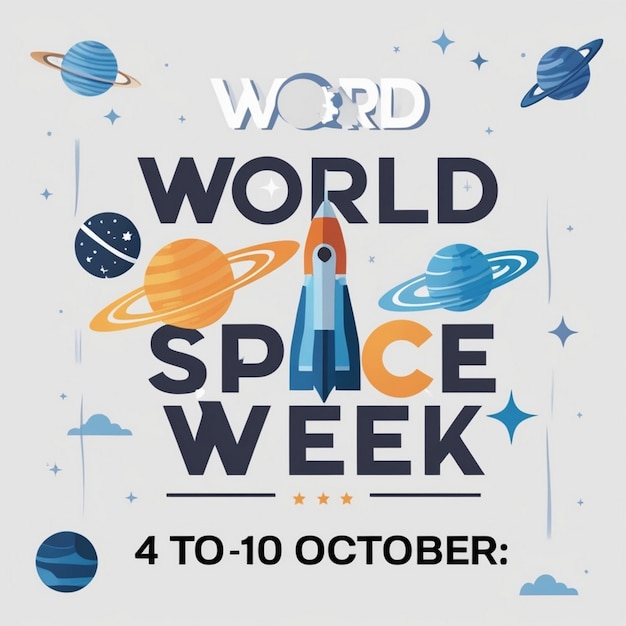 Photo world space week celebration design