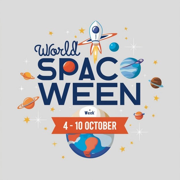 Photo world space week celebration design