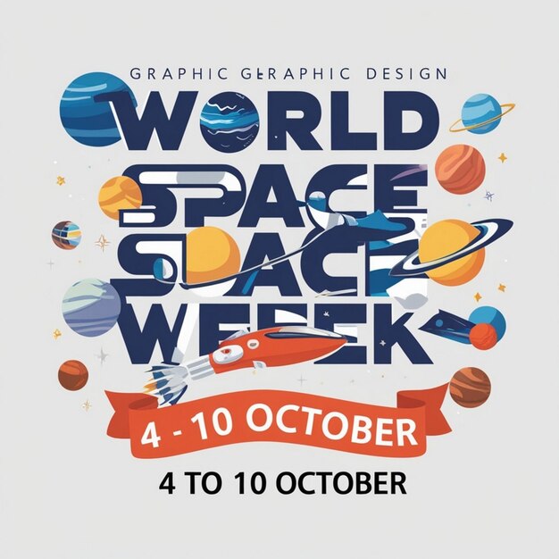 Photo world space week celebration design