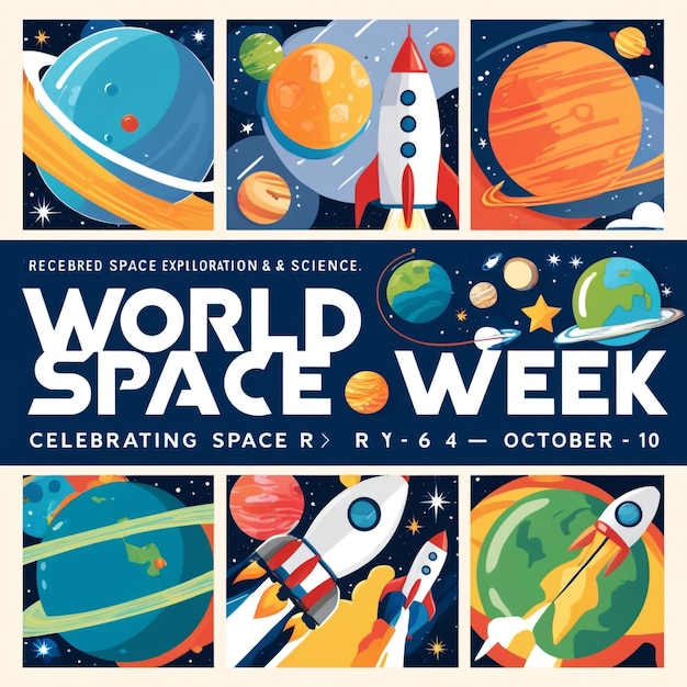 Photo world space week celebration design