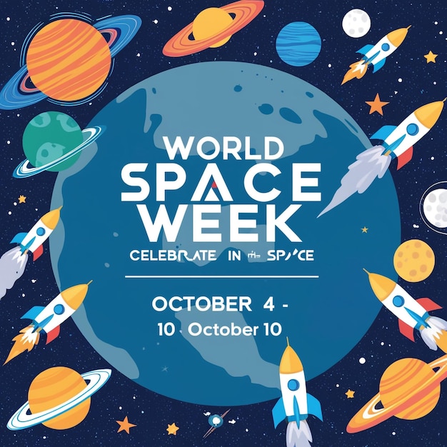 Photo world space week celebration design