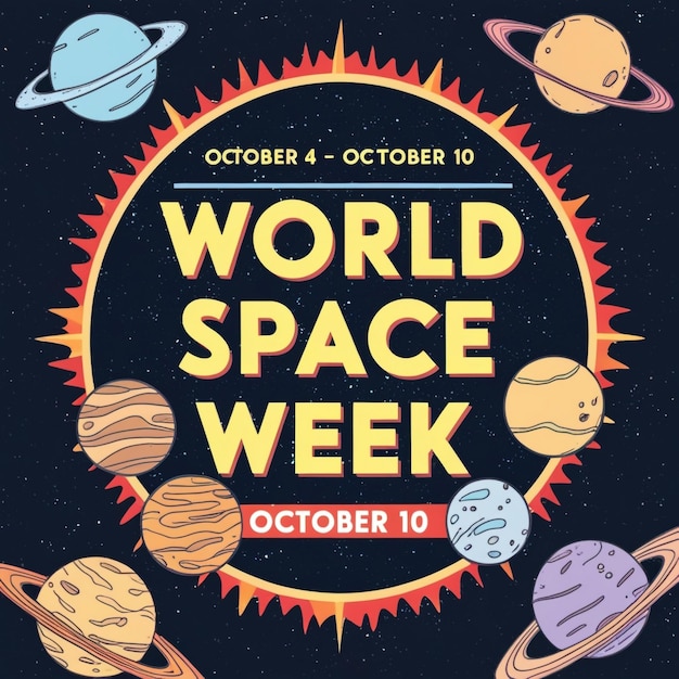 Photo world space week celebration graphics