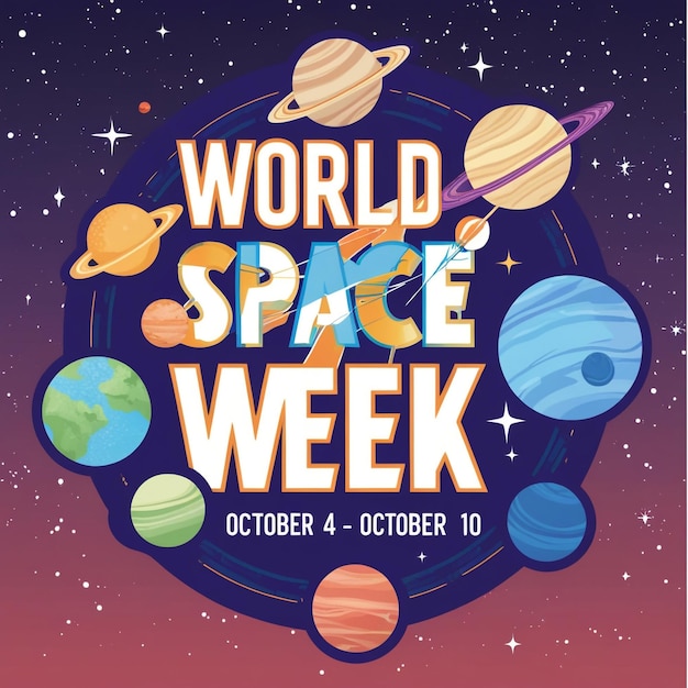 Photo world space week celebration graphics