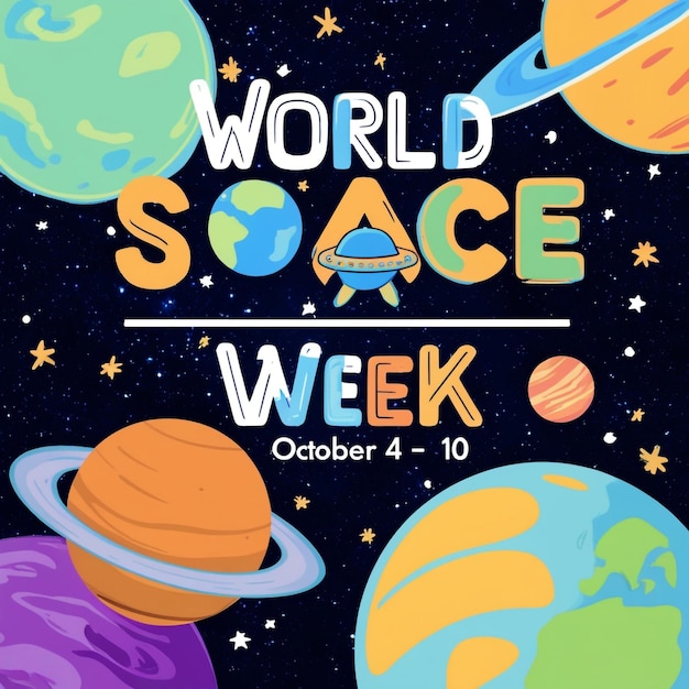 Photo world space week celebration graphics