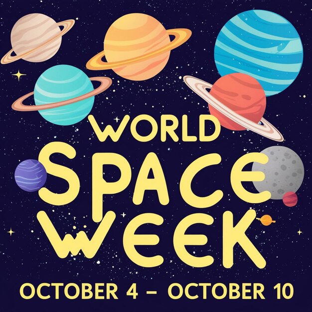 Photo world space week celebration graphics