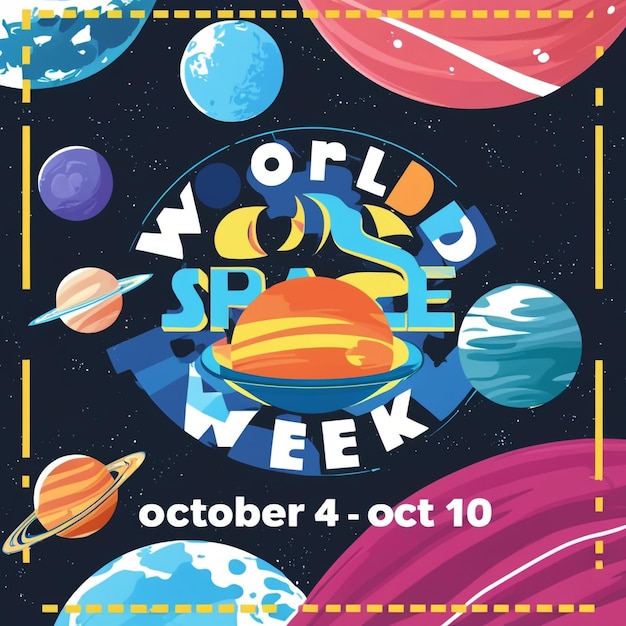 Photo world space week celebration graphics