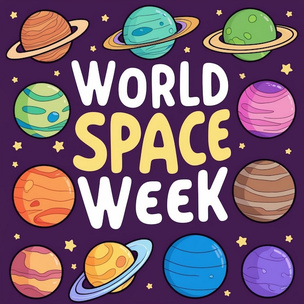 World Space Week October 410 Holiday Concept Template for Background Banner Card Poster with Text Inscription