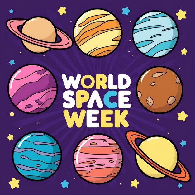 Photo world space week october 410 holiday concept template for background banner card poster with text inscription