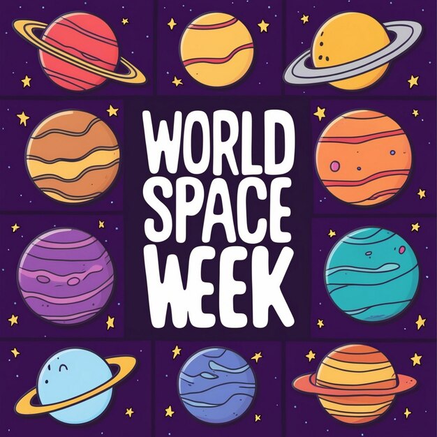 World Space Week October 410 Holiday Concept Template for Background Banner Card Poster with Text Inscription